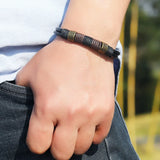 Retro Woven Cowhide Bracelet for Men