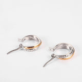 Zircon Circle Earring Titanium Steel Jewelry For Woman