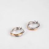 Zircon Circle Earring Titanium Steel Jewelry For Woman