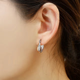 Zircon Circle Earring Titanium Steel Jewelry For Woman