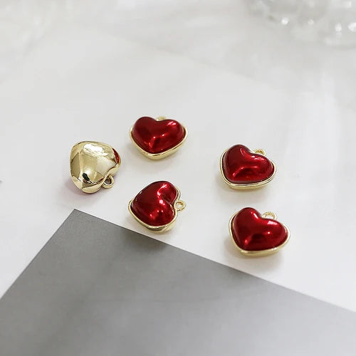 Alloy Heart-shaped Love Retro Red Pendant DIY Jewelry Accessories