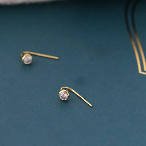 Sterling Silver Diamond Round Earrings