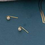 Sterling Silver Diamond Round Earrings