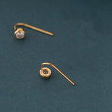 Sterling Silver Diamond Round Earrings