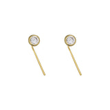 Sterling Silver Diamond Round Earrings