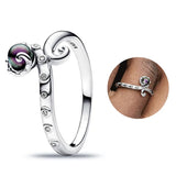 925 Sterling Silver Full Diamond Large Water Drop Ring