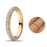 925 Sterling Silver Full Diamond Large Water Drop Ring