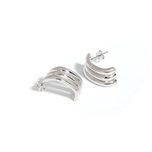 Stylish Multi-layer C-shaped Earrings 925 Sterling Silver Earrings