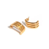 Stylish Multi-layer C-shaped Earrings 925 Sterling Silver Earrings