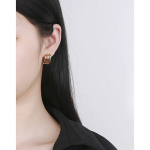 Stylish Multi-layer C-shaped Earrings 925 Sterling Silver Earrings