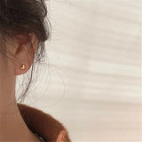 Sweet Colour Heart Stainless Steel Stud Earrings For Woman