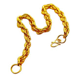 18k Fried Dough Twist Bracelet 6mm Alloy Gold-plated Hemp Rope Bracelet