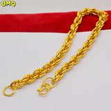 18k Fried Dough Twist Bracelet 6mm Alloy Gold-plated Hemp Rope Bracelet