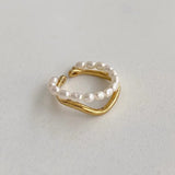 Elegant Double-Layer Pearl Ring Set for Women and Girls
