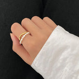 Elegant Double-Layer Pearl Ring Set for Women and Girls
