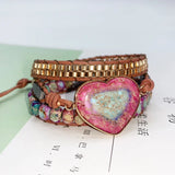 Natural Stone Pink Woven Bracelet for Women