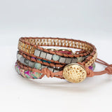 Natural Stone Pink Woven Bracelet for Women