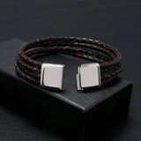 Stainless Steel Leather Bracelet Student Titanium Steel Leather Bracelet