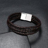 Stainless Steel Leather Bracelet Student Titanium Steel Leather Bracelet