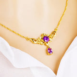 Zircon Gold-Plated Sunflower Pendant Collarbone Chain Wedding Jewelry