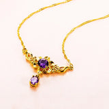 Zircon Gold-Plated Sunflower Pendant Collarbone Chain Wedding Jewelry