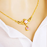Zircon Gold-Plated Sunflower Pendant Collarbone Chain Wedding Jewelry