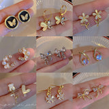 Vintage Pearl Earrings, Circle Ear Buttons, Versatile Accessories