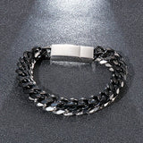 Double-Layer Chain Bracelet Titanium Steel Boys Cuban Chain