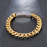Double-Layer Chain Bracelet Titanium Steel Boys Cuban Chain