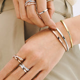 925 Sterling Silver Circle Opening Bracelet Small Fresh DIY Jewelry