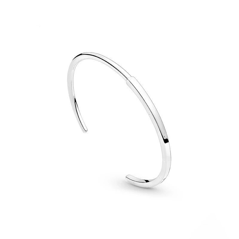925 Sterling Silver Circle Opening Bracelet Small Fresh DIY Jewelry