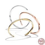 925 Sterling Silver Circle Opening Bracelet Small Fresh DIY Jewelry