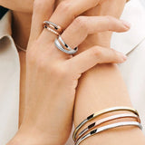 925 Sterling Silver Circle Opening Bracelet Small Fresh DIY Jewelry
