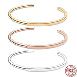 925 Sterling Silver Circle Opening Bracelet Small Fresh DIY Jewelry