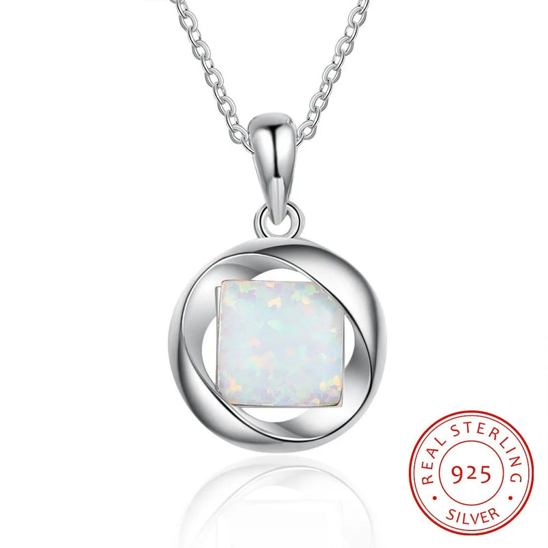 Opal Jewelry 925 Silver Round Pendant