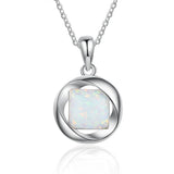 Opal Jewelry 925 Silver Round Pendant