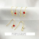 Copper Red Rhinestone Ear Hook DIY Earring Material Hand-made Accessories