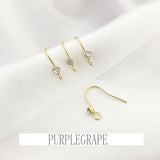 Copper Red Rhinestone Ear Hook DIY Earring Material Hand-made Accessories