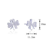 S925 Sterling Silver Four-Leaf Clover Zircon Earrings