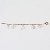 Keshi Pearl Pendant Chain Bracelet