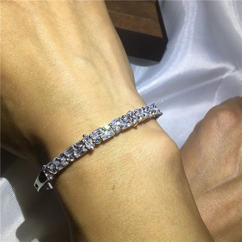 CZ Stone Bracelet Filled Bangle for Women