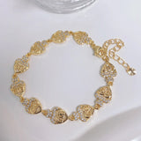 Plated Brass CZ Zircon Love Circle Airplane Bangle Bracelets