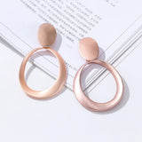 Geometric Big Round Clip Earrings for Women Hollow Ear Clip Jewelry
