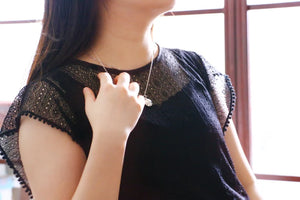 925 Sterling Silver Necklace Round Pendant Solid Silver Clavicle Necklace