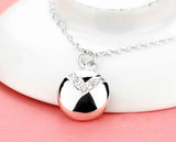925 Sterling Silver Necklace Round Pendant Solid Silver Clavicle Necklace