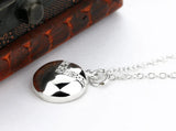 925 Sterling Silver Necklace Round Pendant Solid Silver Clavicle Necklace