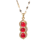 Green Bean Pendant Chalcedony Necklace Jewelry