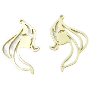 Girl Avatar Pendant for DIY Earring Jewelry Making
