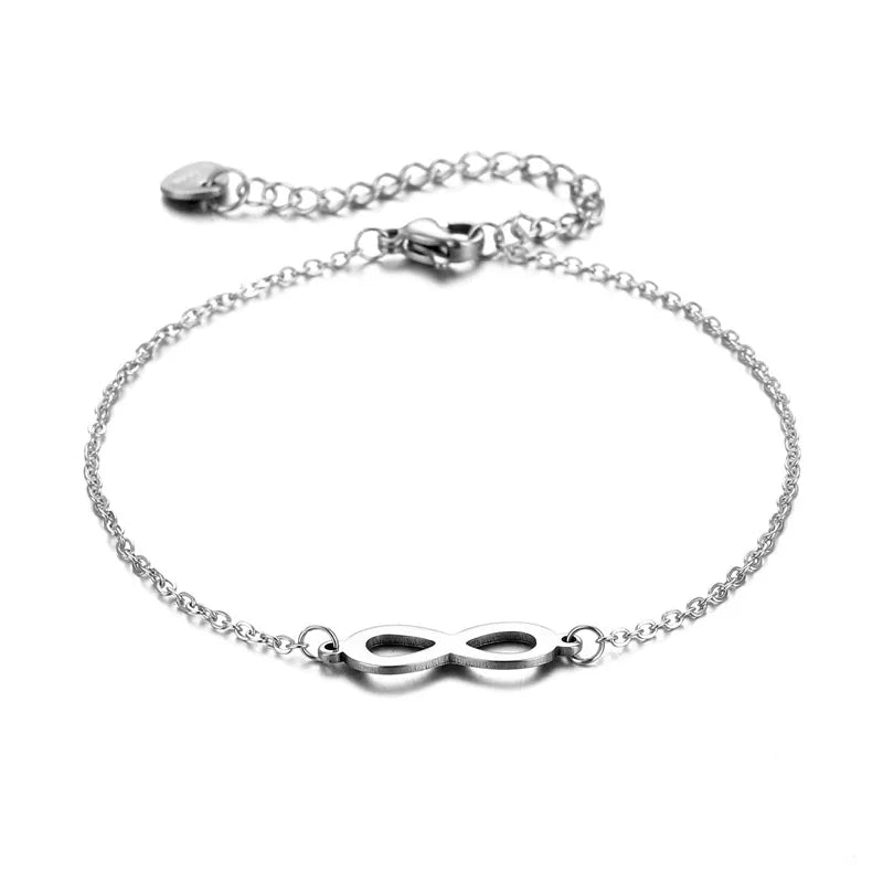 Stainless Steel Bracelet Lucky Number 8 Infinite Female Bracelets