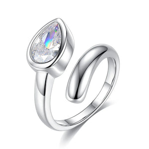 Silver Plated Multicolor Leaf Ring Wedding Jewelry